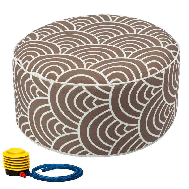 Kozyard Inflatable Stool Ottoman Used for Indoor or Outdoor, Kids or Adults, Camping or Home-Mousy Brown