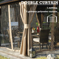 Gazebo with Dual - Function Curtains
A gazebo featuring double curtains, including netting for insect protection and a privacy polyester curtain, with outdoor furniture inside. Keywords: gazebo, double curtains, netting, privacy curtain