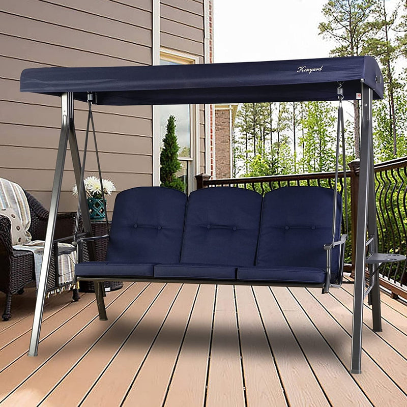 Kozyard Herbert 3 Person Outdoor Duluxe Patio Swing with Thick