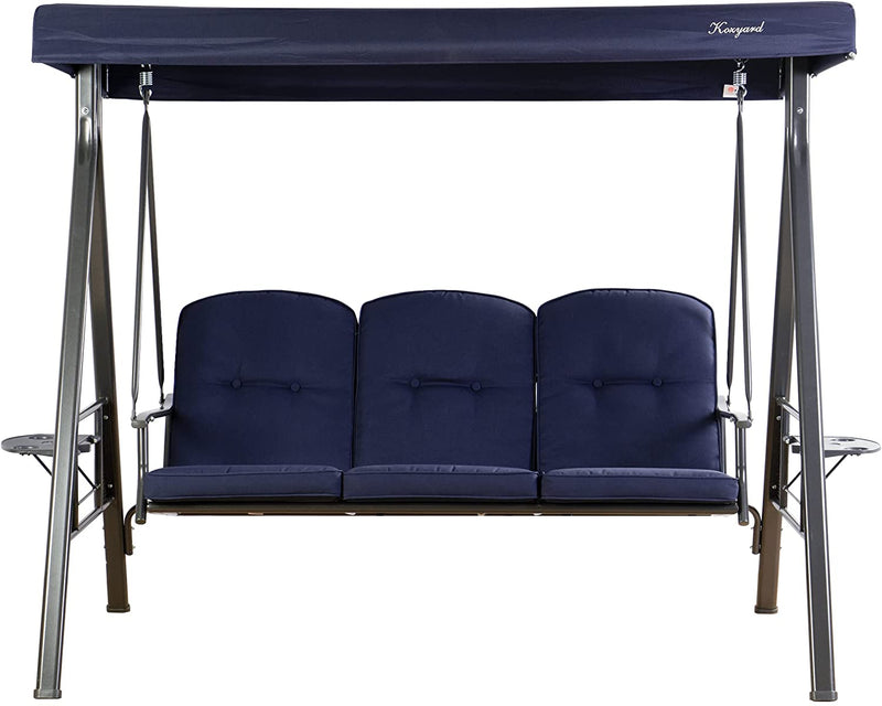 Kozyard Herbert 3 Person Outdoor Duluxe Patio Swing with Thick Comfortable Cushion,(3 Color Options)
