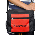 Title: Kozyvacu HVAC Tool Carrying Bag
Alt Text: Kozyvacu black and red carrying bag with shoulder strap for HVAC tools, featuring side mesh pockets.
Keywords: Kozyvacu, HVAC tool bag, carrying bag, shoulder strap, tool storage, mesh pockets